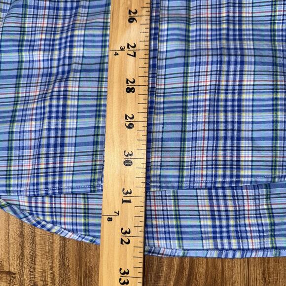 Ralph Lauren Polo Shirt Mens XXL Blue Plaid Long Sleeve Button Up Preppy Pony - Picture 4 of 5